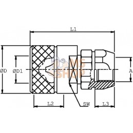 Coupleur à visser mâle M22x150 | DNP Coupleur à visser mâle M22x150 | DNPPR#780461