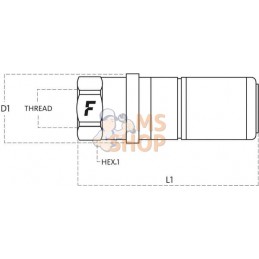 Coupleur femelle 3/4-M22x150 | FASTER Coupleur femelle 3/4-M22x150 | FASTERPR#781238