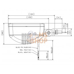 Feu de travail halogène, 55/70W, rectangulaire, 12/24V, transparent, à boulonner, 152x88x94mm, faisceau large, Britax | BRITAX F