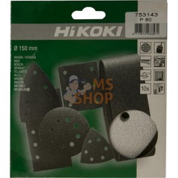 Disque abrasif Ø150mm K80 10 pièces | HIKOKI Disque abrasif Ø150mm K80 10 pièces | HIKOKIPR#612241