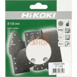 Disque abrasif Ø125mm K120 10 pièces blanc | HIKOKI Disque abrasif Ø125mm K120 10 pièces blanc | HIKOKIPR#612239