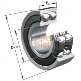 Roulement à billes à contact oblique 15x35x15,9 mm, 3202-BD-XL-2HRS-TVH | INA/FAG Roulement à billes à contact oblique 15x35x15,