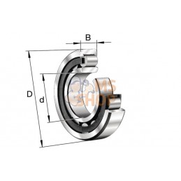 Roulement à rouleaux cylindriques 40x80x23 mm, NU2208-E-TVP2 | INA/FAG Roulement à rouleaux cylindriques 40x80x23 mm, NU2208-E-T