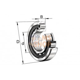 Roulement à rouleaux cylindriques 30x62x2 mm, NJ2206-E-TVP2 | INA/FAG Roulement à rouleaux cylindriques 30x62x2 mm, NJ2206-E-TVP