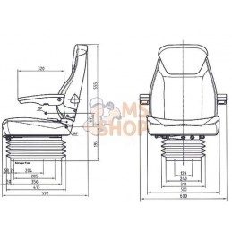 Siège PVC à suspension mécan. | GOPART Siège PVC à suspension mécan. | GOPARTPR#690466