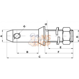 Axe de bras inférieur 28x150mm filetage: M27x45mm Cat.2 gopart | GOPART Axe de bras inférieur 28x150mm filetage: M27x45mm Cat.2 