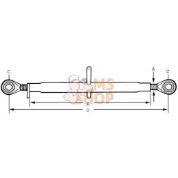 Barre de poussée rotule/rotule 228,5-1 1/8" cat.1 | GOPART Barre de poussée rotule/rotule 228,5-1 1/8" cat.1 | GOPARTPR#714031