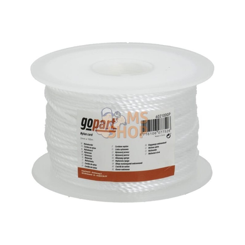 Cordon en nylon PA 2mm x 100m | GOPART Cordon en nylon PA 2mm x 100m | GOPARTPR#661604