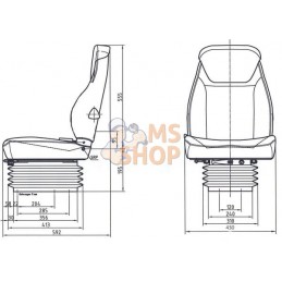 Siège tissu à suspension méca. | GOPART Siège tissu à suspension méca. | GOPARTPR#690554