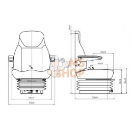 Siège tissu à suspension méca. | GOPART Siège tissu à suspension méca. | GOPARTPR#690627