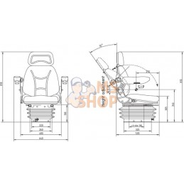 Siège tissu à suspension pneu. | GOPART Siège tissu à suspension pneu. | GOPARTPR#690633