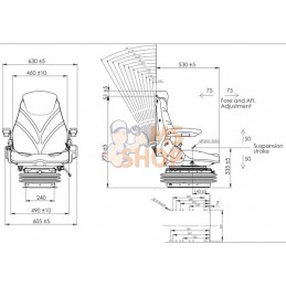 Siège tissu à suspension pneu. | GOPART Siège tissu à suspension pneu. | GOPARTPR#690615