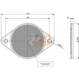 Catadioptre rond blanc Ø75mm à visser | GOPART Catadioptre rond blanc Ø75mm à visser | GOPARTPR#713966