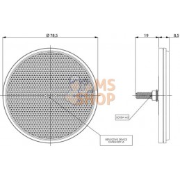 Catadioptre rond orange Ø75mm tige filetée | GOPART Catadioptre rond orange Ø75mm tige filetée | GOPARTPR#713968