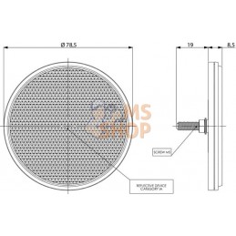 Catadioptre rond blanc Ø75mm tige filetée | GOPART Catadioptre rond blanc Ø75mm tige filetée | GOPARTPR#713960