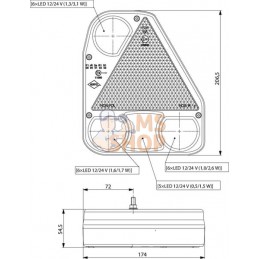 Feu arrière LED rectangle droit câblé | GOPART Feu arrière LED rectangle droit câblé | GOPARTPR#777253