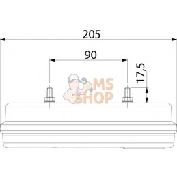 Feu arrière LED rectangle droit câblé | GOPART Feu arrière LED rectangle droit câblé | GOPARTPR#777298