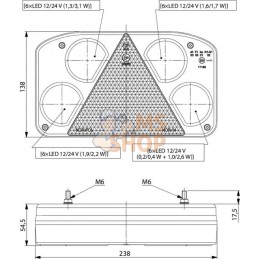 Feu arrière LED rectangle droit câblé | GOPART Feu arrière LED rectangle droit câblé | GOPARTPR#777269