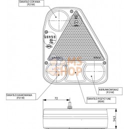 Feu arrière rectangle droit câblé | GOPART Feu arrière rectangle droit câblé | GOPARTPR#777329