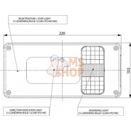 Feu arrière rectangle gauche câble | GOPART Feu arrière rectangle gauche câble | GOPARTPR#777268