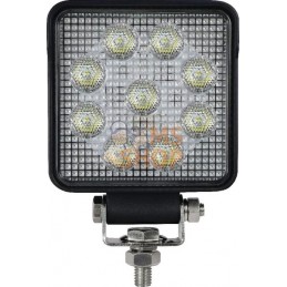 Phare de travail LED carré 15W 1710lm, 10/30V, 100x40x100mm faisceau large 9 LED gopart | GOPART Phare de travail LED carré 15W 