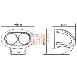 Phare de travail LED ovale 20W 1800lm 10/30V, 96x72x79mm, longue portée 2 LED gopart | GOPART Phare de travail LED ovale 20W 180