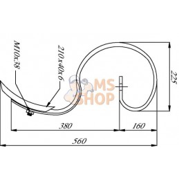 Dent à ressort 32x10x560mm avec pointe adaptable pour Väderstad | GOPART Dent à ressort 32x10x560mm avec pointe adaptable pour V