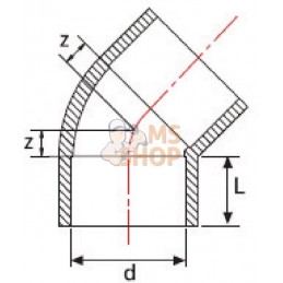 Coude 45° en PVC 40x40mm | GOPART Coude 45° en PVC 40x40mm | GOPARTPR#874009