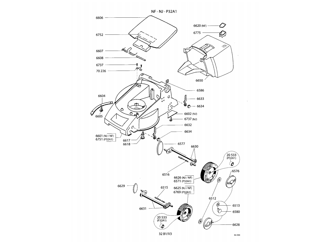 2 - CARCASSE-ROUES-HAUTEUR DE COUPE-PANIER-AUTRE| NF