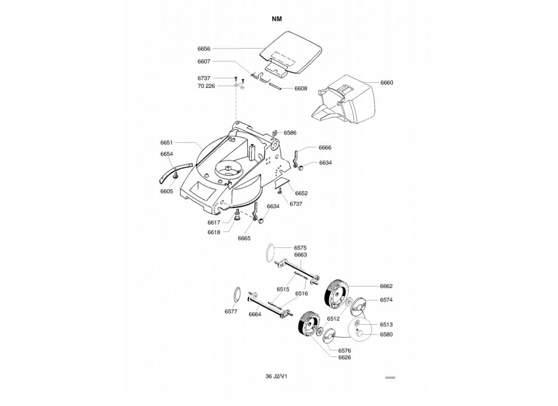 2 - CARCASSE-ROUES-HAUTEUR DE COUPE-PANIER 2 | NM