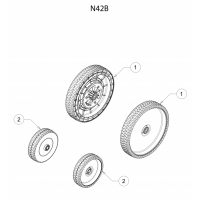 Pièces détachées ROUES-HAUTEUR DE COUPE Tondeuse 42cm N42B OUTILS WOLF - MSSHOP