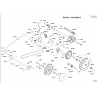 Pièces détachées TRANSMISSION-ROUES-HAUTEUR DE COUPE Tondeuse RM46A OUTILS WOLF - MSSHOP