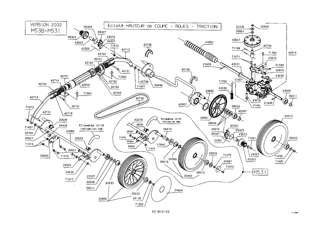 3 - ROUES-HAUTEUR DE COUPE-SYSTEME DE TRACTION | M53I