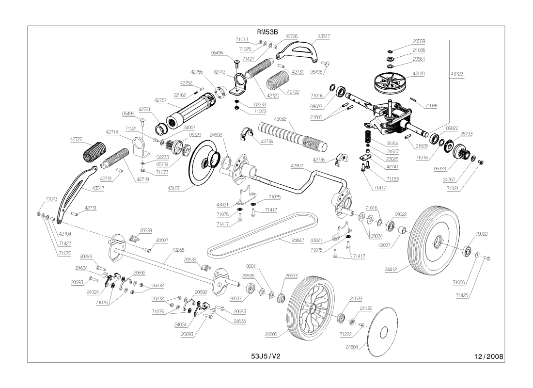 3 - ROUES-HAUTEUR DE COUPE-SYSTEME DE TRACTION | RM53B